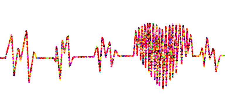 Corazón formado por la línea de un electrocardiograma
